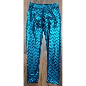 Mermaid Leggings Blue Scales Diamond Kit Size Med Summer Ocean Hippie Beach